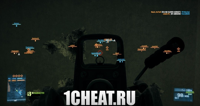 Чит для Battlefield 3 No Recoil Minimap ESP